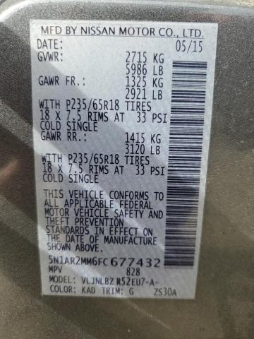 5N1AR2MM6FC677432 - 2015 NISSAN PATHFINDER S 灰色 照片 13