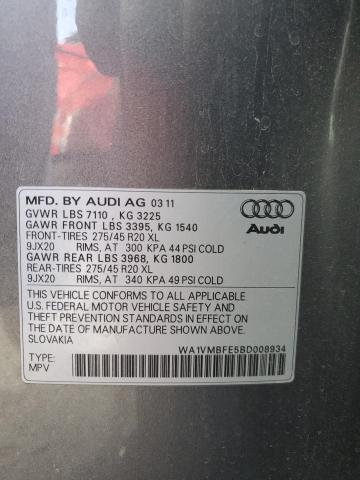 WA1VMBFE5BD008934 - 2011 AUDI Q7 PRESTIGE გრაფიტი ფოტო 12