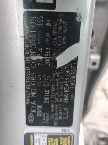 KNAFK5A84H5670765 - 2017 KIA FORTE LX SILVER photo 12