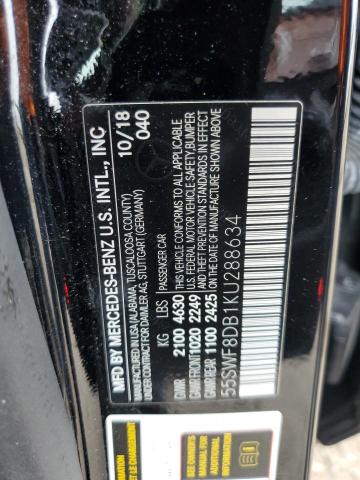 55SWF8DB1KU288634 - 2019 MERCEDES-BENZ C 300 BLACK photo 13