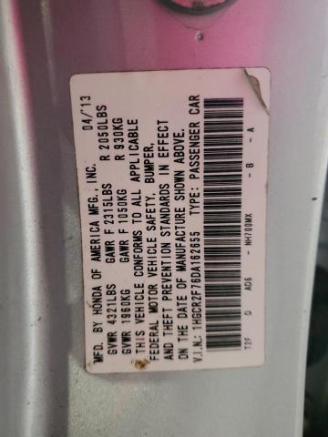 1HGCR2F76DA162655 - 2013 HONDA ACCORD EX SILVER photo 13