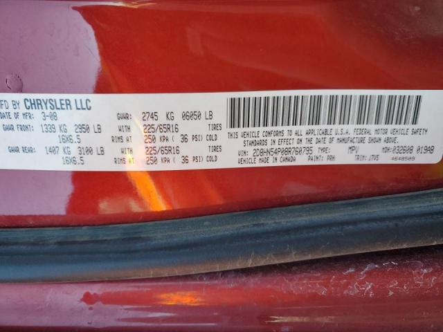 2D8HN54P08R760795 - 2008 DODGE GRAND CARA SXT RED photo 13