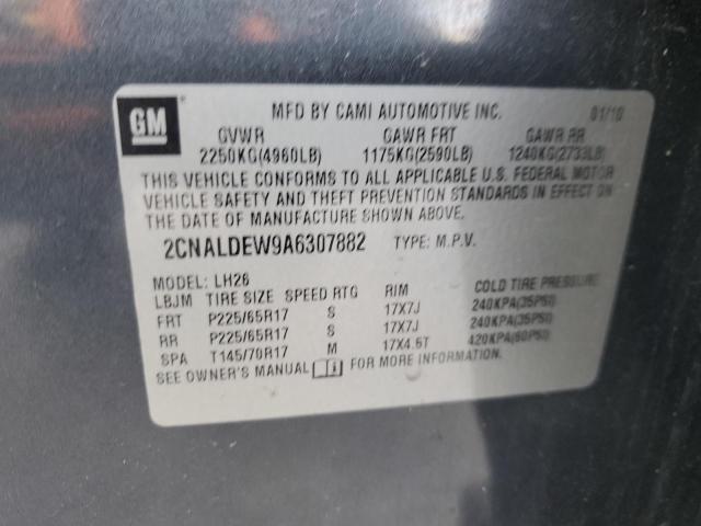 2CNALDEW9A6307882 - 2010 CHEVROLET EQUINOX LT GRAY photo 13