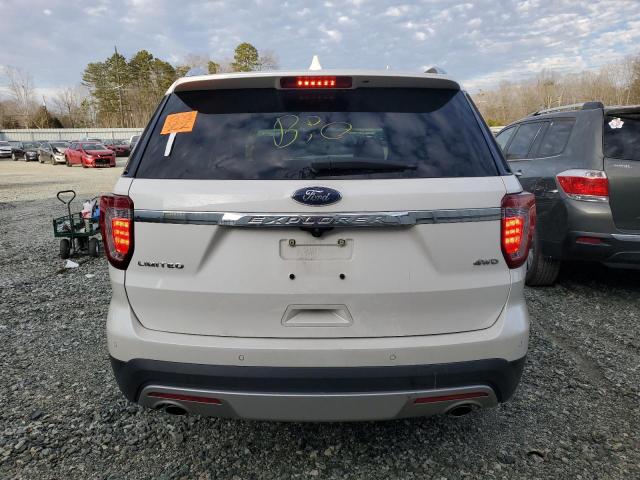 1FM5K8F82HGD01329 - 2017 FORD EXPLORER LIMITED WHITE photo 6