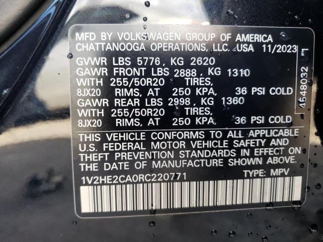 1V2HE2CA0RC220771 - 2024 VOLKSWAGEN ATLAS CROS SE BLACK photo 13