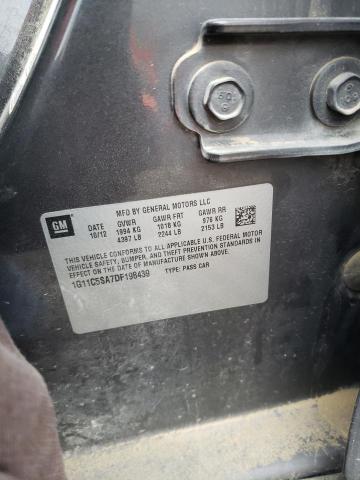 1G11C5SA7DF198439 - 2013 CHEVROLET MALIBU 1LT შავი ფოტო 12