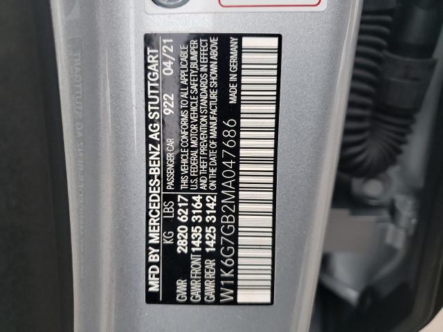 W1K6G7GB2MA047686 - 2021 MERCEDES-BENZ S 580 4MATIC SILVER photo 12