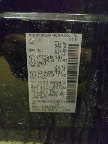 5N1AR2MM2FC659851 - 2015 NISSAN PATHFINDER S BLACK photo 13