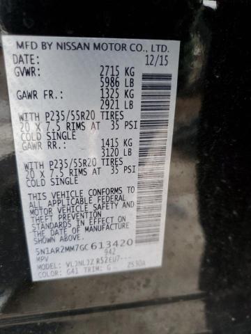 5N1AR2MM7GC613420 - 2016 NISSAN PATHFINDER S BLACK photo 13