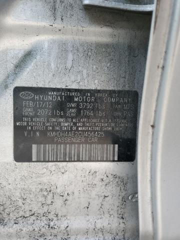 KMHDH4AE2CU456425 - 2012 HYUNDAI ELANTRA GLS SILVER photo 12