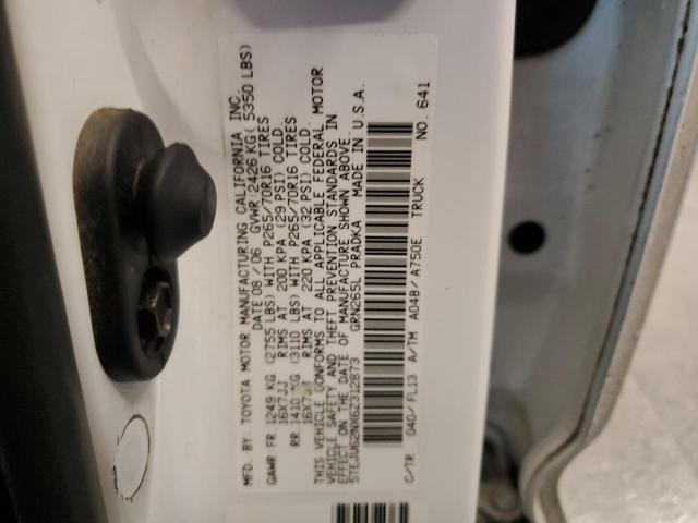5TEJU62NX6Z312873 - 2006 TOYOTA TACOMA DOUBLE CAB PRERUNNER WHITE photo 12