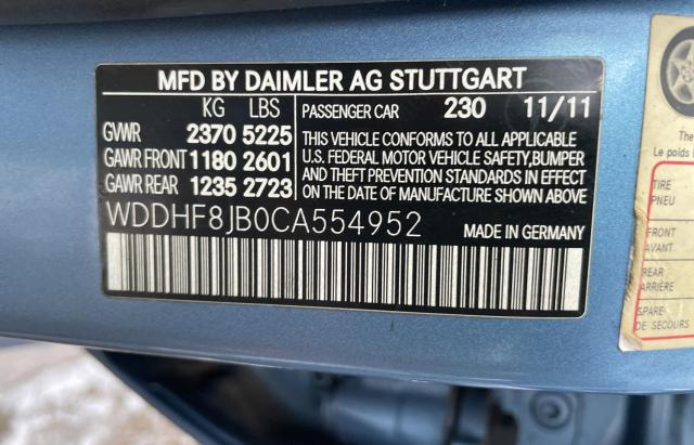 WDDHF8JB0CA554952 - 2012 MERCEDES-BENZ E 350 4MATIC BLUE photo 10