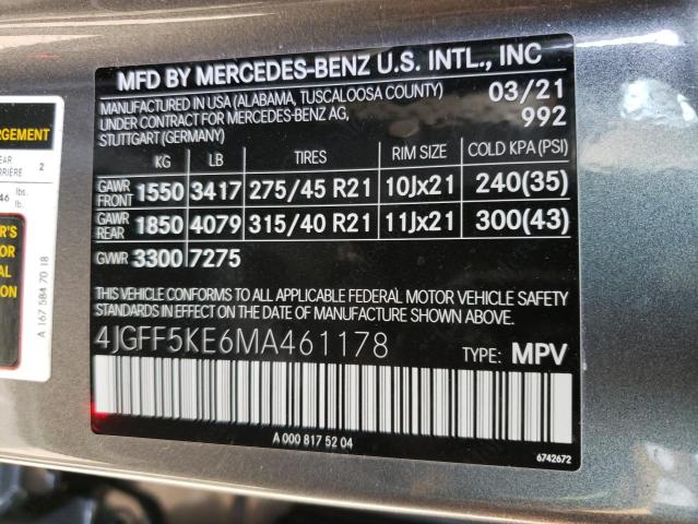 4JGFF5KE6MA461178 - 2021 MERCEDES-BENZ GLS 450 4MATIC SILVER photo 14