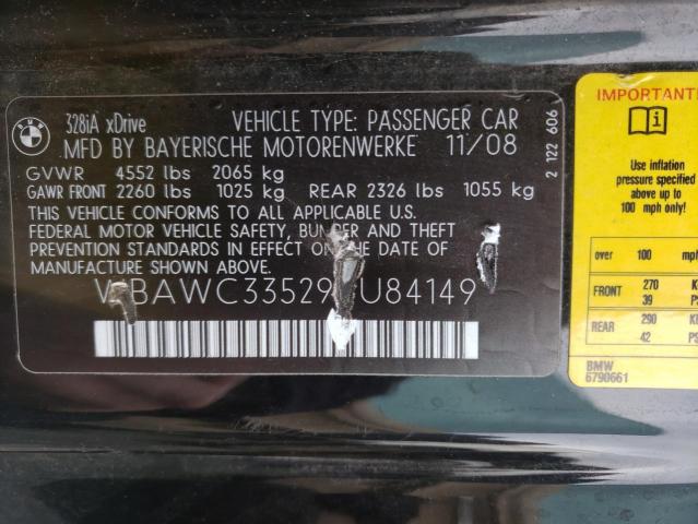 WBAWC33529PU84149 - 2009 BMW 328 XI BLACK photo 12