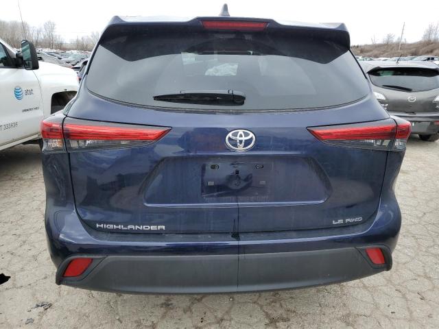 5TDBZRBH7NS245341 - 2022 TOYOTA HIGHLANDER L BLUE photo 6