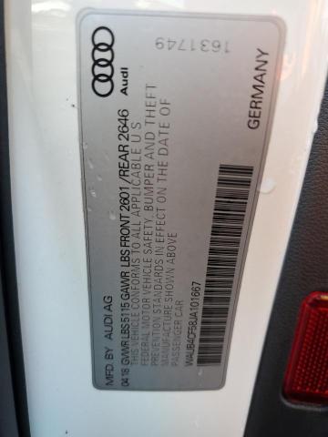 WAUB4CF58JA101667 - 2018 AUDI S5 PREMIUM PLUS თეთრი ფოტო 12