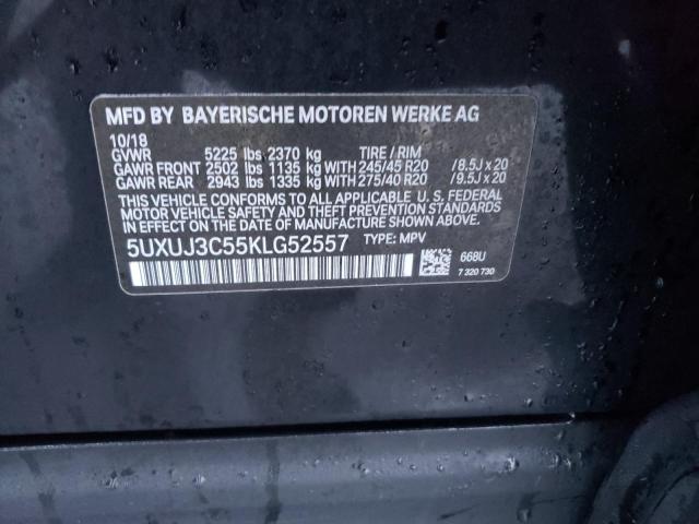 5UXUJ3C55KLG52557 - 2019 BMW X4 XDRIVE30I BLACK photo 13