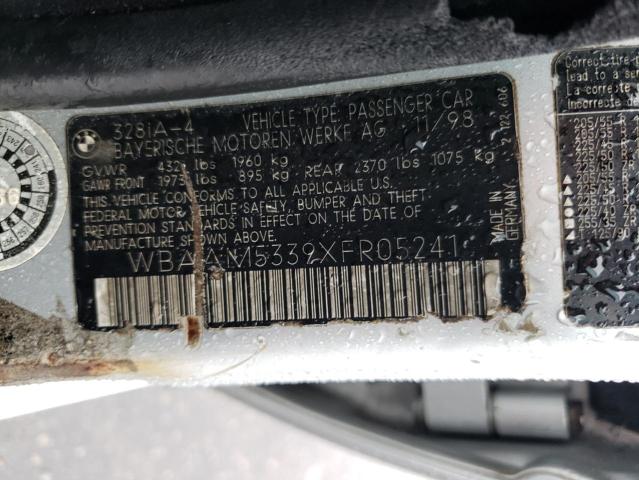 WBAAM5339XFR05241 - 1999 BMW 328 I AUTOMATIC Silber Foto 12