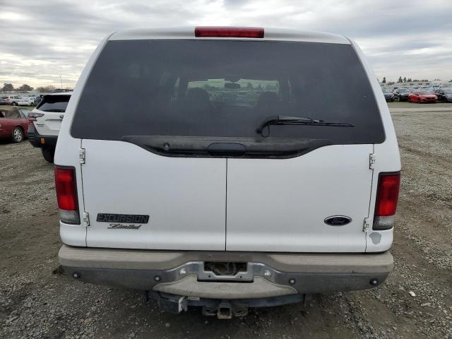 1FMNU42FX1EA00378 - 2001 FORD EXCURSION LIMITED WHITE photo 6