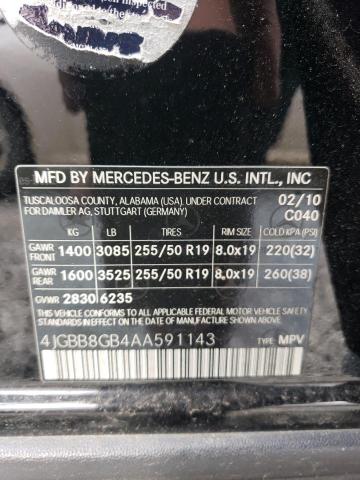 4JGBB8GB4AA591143 - 2010 MERCEDES-BENZ ML 350 4MATIC BLACK photo 13