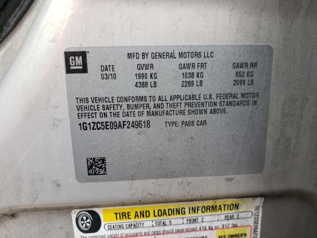 1G1ZC5E09AF249618 - 2010 CHEVROLET MALIBU 1LT ვერცხლისფერი ფოტო 12