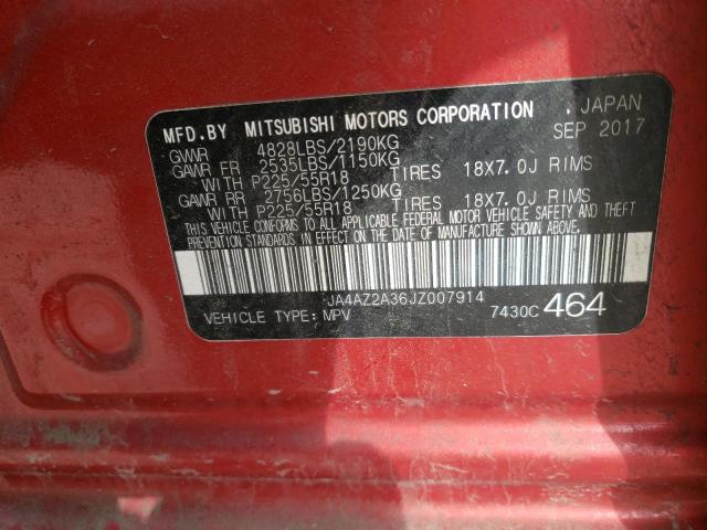 JA4AZ2A36JZ007914 - 2018 MITSUBISHI OUTLANDER ES RED photo 13