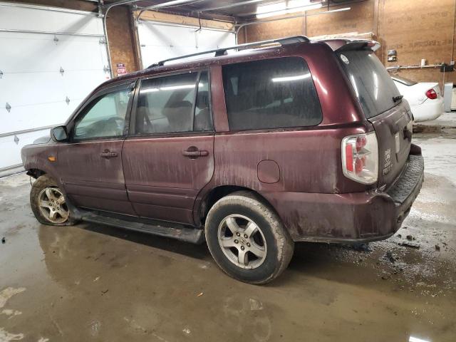 5FNYF28797B038935 - 2007 HONDA PILOT EXL MAROON photo 2