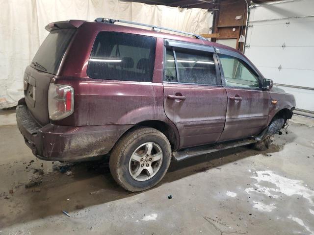 5FNYF28797B038935 - 2007 HONDA PILOT EXL MAROON photo 3