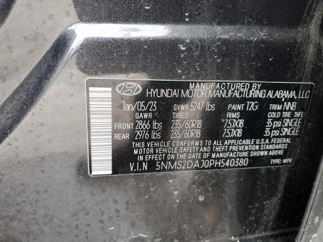 5NMS2DAJ0PH540380 - 2023 HYUNDAI SANTA FE SEL GRAY photo 13