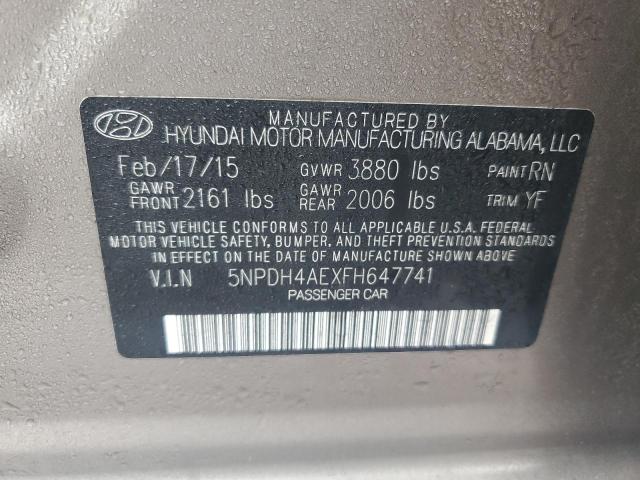 5NPDH4AEXFH647741 - 2015 HYUNDAI ELANTRA SE TAN photo 12