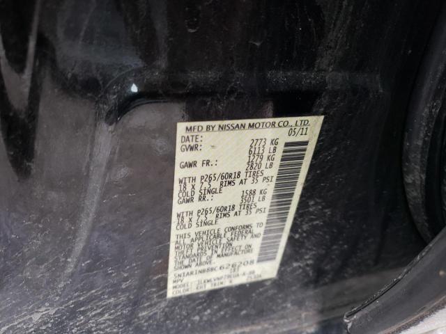 5N1AR1NB8BC626208 - 2011 NISSAN PATHFINDER S BLACK photo 14