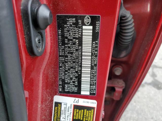 4T1BF1FKXGU596528 - 2016 TOYOTA CAMRY LE RED photo 13