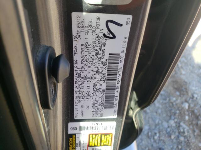 5TFJU4GN6CX025708 - 2012 TOYOTA TACOMA DOUBLE CAB PRERUNNER GRAY photo 12