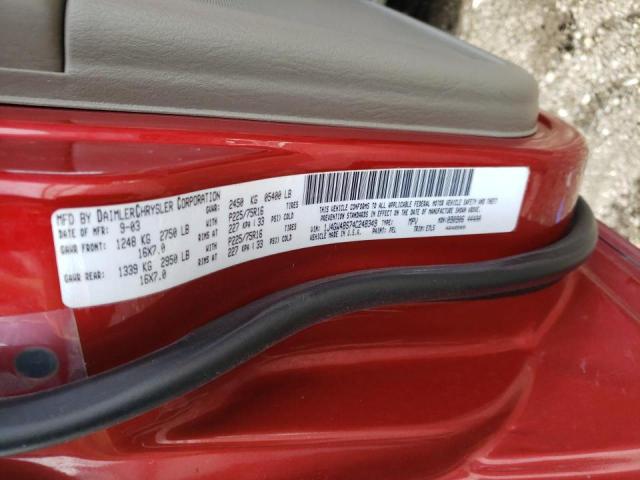 1J4GW48S74C248349 - 2004 JEEP GRAND CHER LAREDO 红色 照片 13