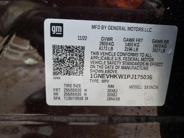 1GNEVHKW1PJ175036 - 2023 CHEVROLET TRAVERSE LT BURGUNDY photo 14