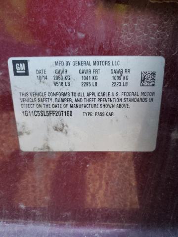 1G11C5SL5FF207160 - 2015 CHEVROLET MALIBU 1LT 勃艮第红 照片 12