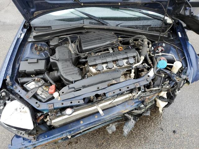 2HGES15503H624005 - 2003 HONDA CIVIC LX BLUE photo 11