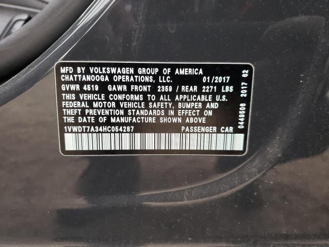 1VWDT7A34HC054287 - 2017 VOLKSWAGEN PASSAT R-LINE Boz foto 12