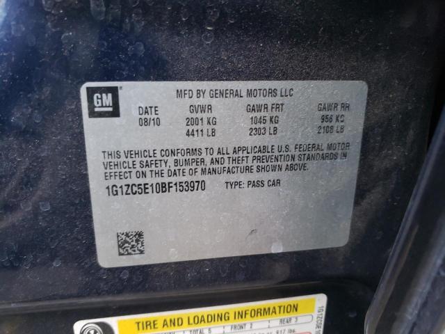 1G1ZC5E10BF153970 - 2011 CHEVROLET MALIBU 1LT ლურჯი ფოტო 12