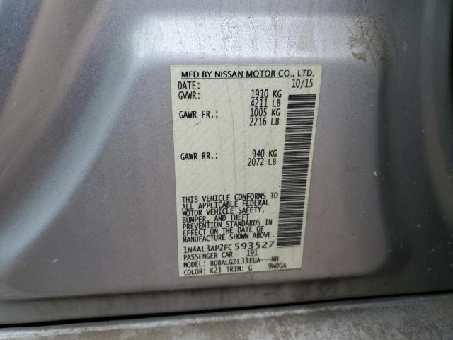 1N4AL3AP2FC593527 - 2015 NISSAN ALTIMA 2.5 SILVER photo 12