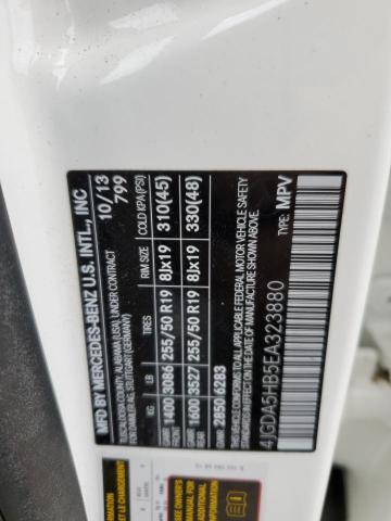 4JGDA5HB5EA323880 - 2014 MERCEDES-BENZ ML 350 4MATIC WHITE photo 13