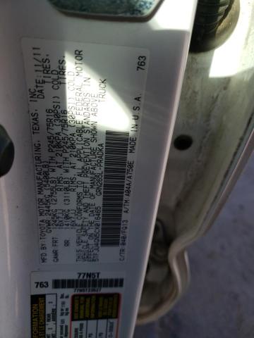 5TFJU4GN5CX016465 - 2012 TOYOTA TACOMA DOUBLE CAB PRERUNNER WHITE photo 12