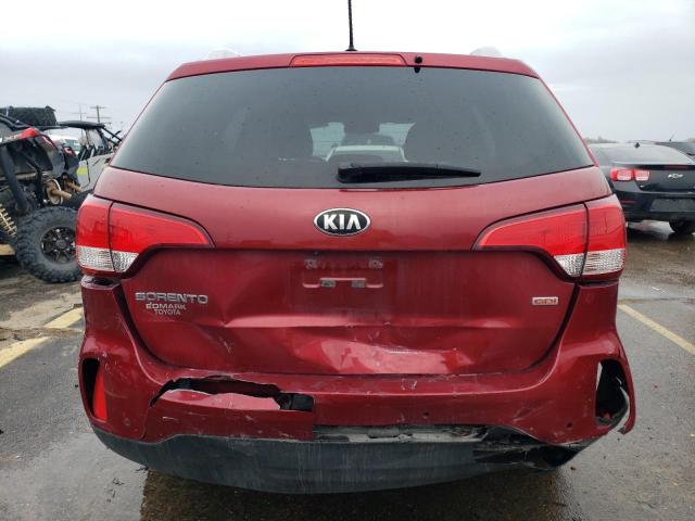 5XYKTCA64EG435500 - 2014 KIA SORENTO LX RED photo 6