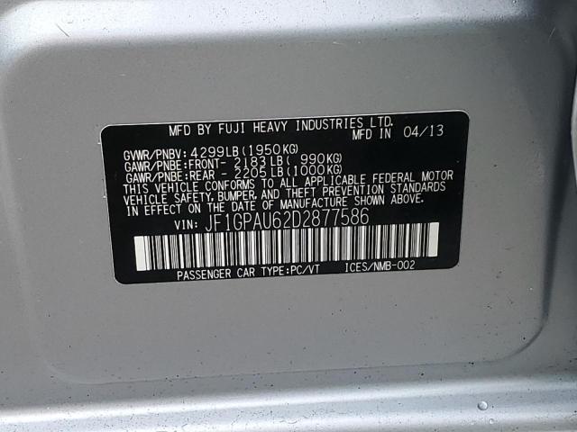 JF1GPAU62D2877586 - 2013 SUBARU IMPREZA SPORT LIMITED SILVER photo 12