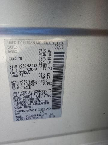 5N1DR2MN7HC618320 - 2017 NISSAN PATHFINDER S SILVER photo 14