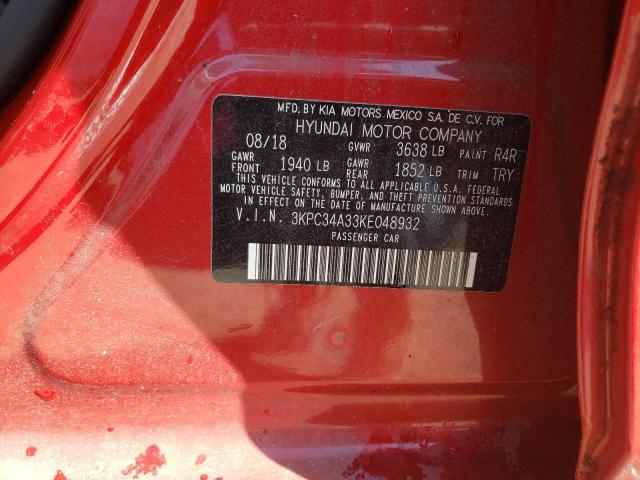 3KPC34A33KE048932 - 2019 HYUNDAI ACCENT LIMITED RED photo 12