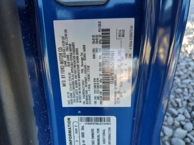 1FA6P8TH6J5159461 - 2018 FORD MUSTANG BLUE photo 13