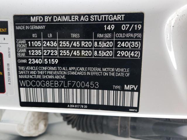 WDC0G8EB7LF700453 - 2020 MERCEDES-BENZ GLC 300 4MATIC WHITE photo 14