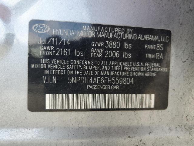 5NPDH4AE6FH559804 - 2015 HYUNDAI ELANTRA SE SILVER photo 13