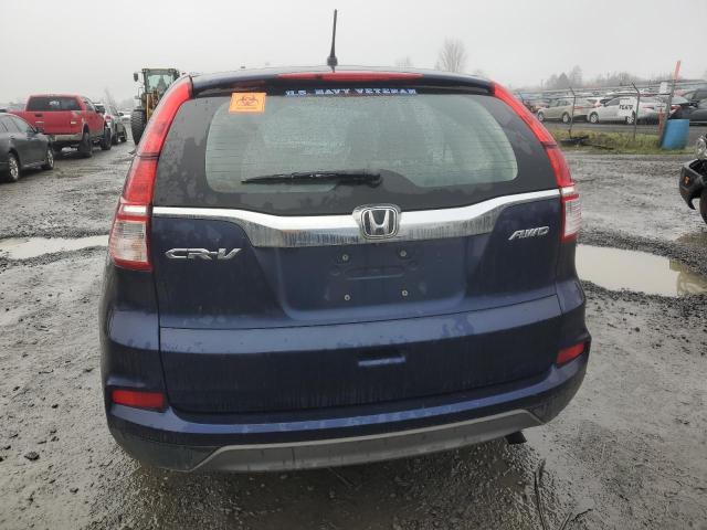 5J6RM4H38FL005725 - 2015 HONDA CR-V LX BLUE photo 6